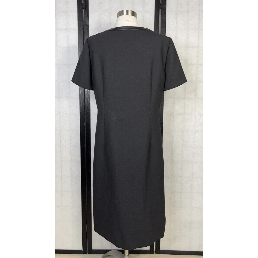 Tory Burch Black Midi Dress with Subtle Gold Trim